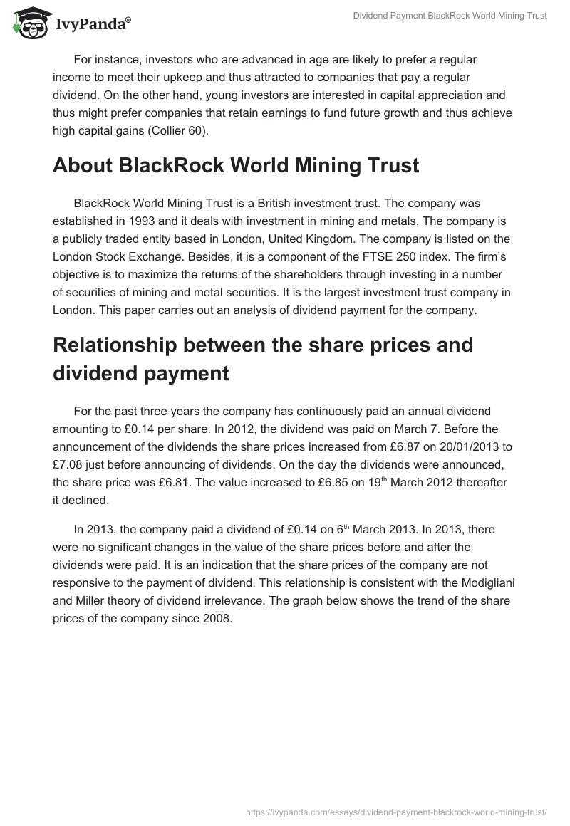 Dividend Payment BlackRock World Mining Trust. Page 2