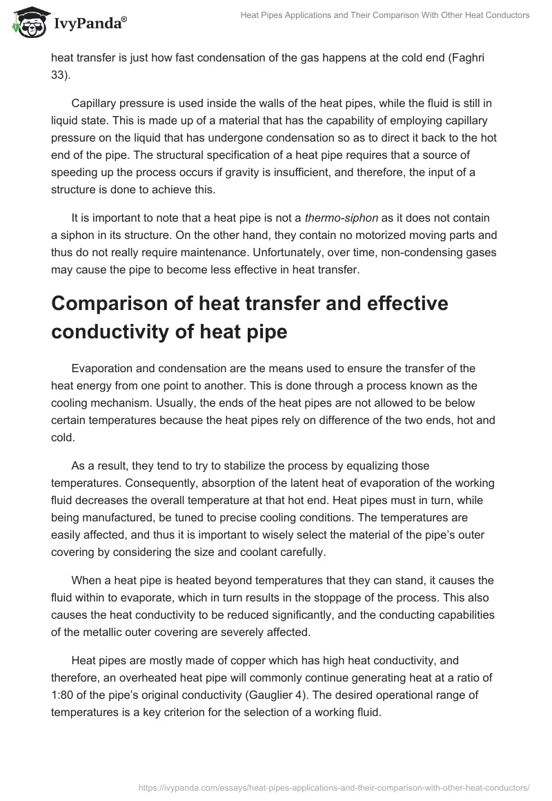 Heat Pipes Applications and Their Comparison With Other Heat Conductors. Page 2
