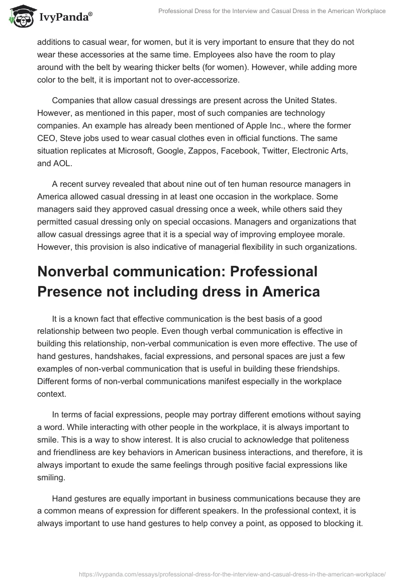 Professional Dress for the Interview and Casual Dress in the American Workplace. Page 5