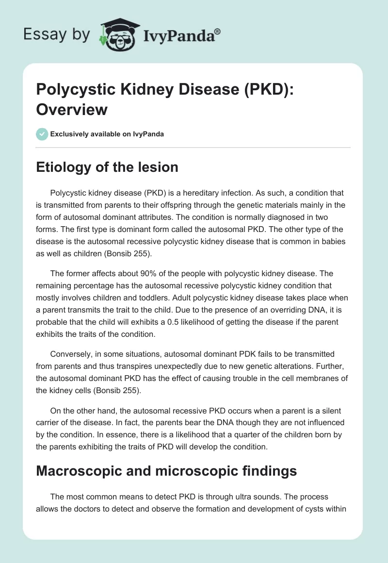 Polycystic Kidney Disease (PKD): Overview. Page 1