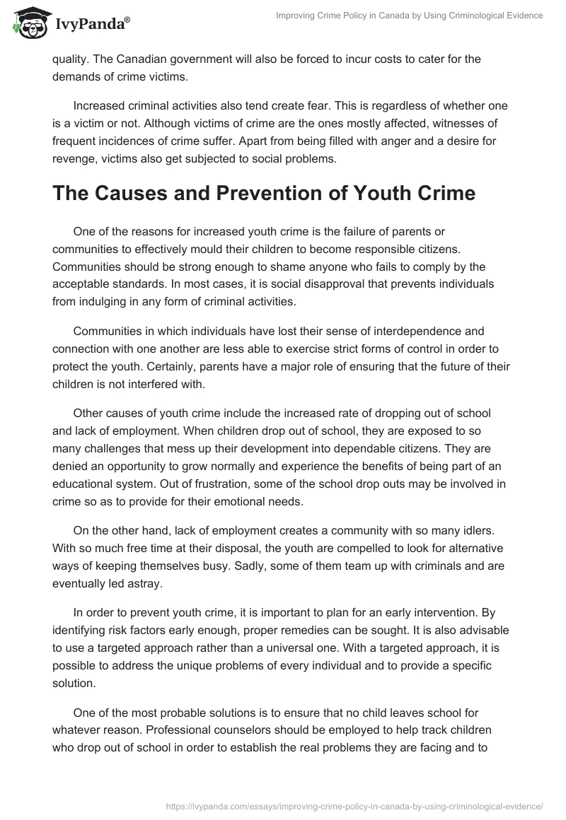 Improving Crime Policy in Canada by Using Criminological Evidence. Page 2