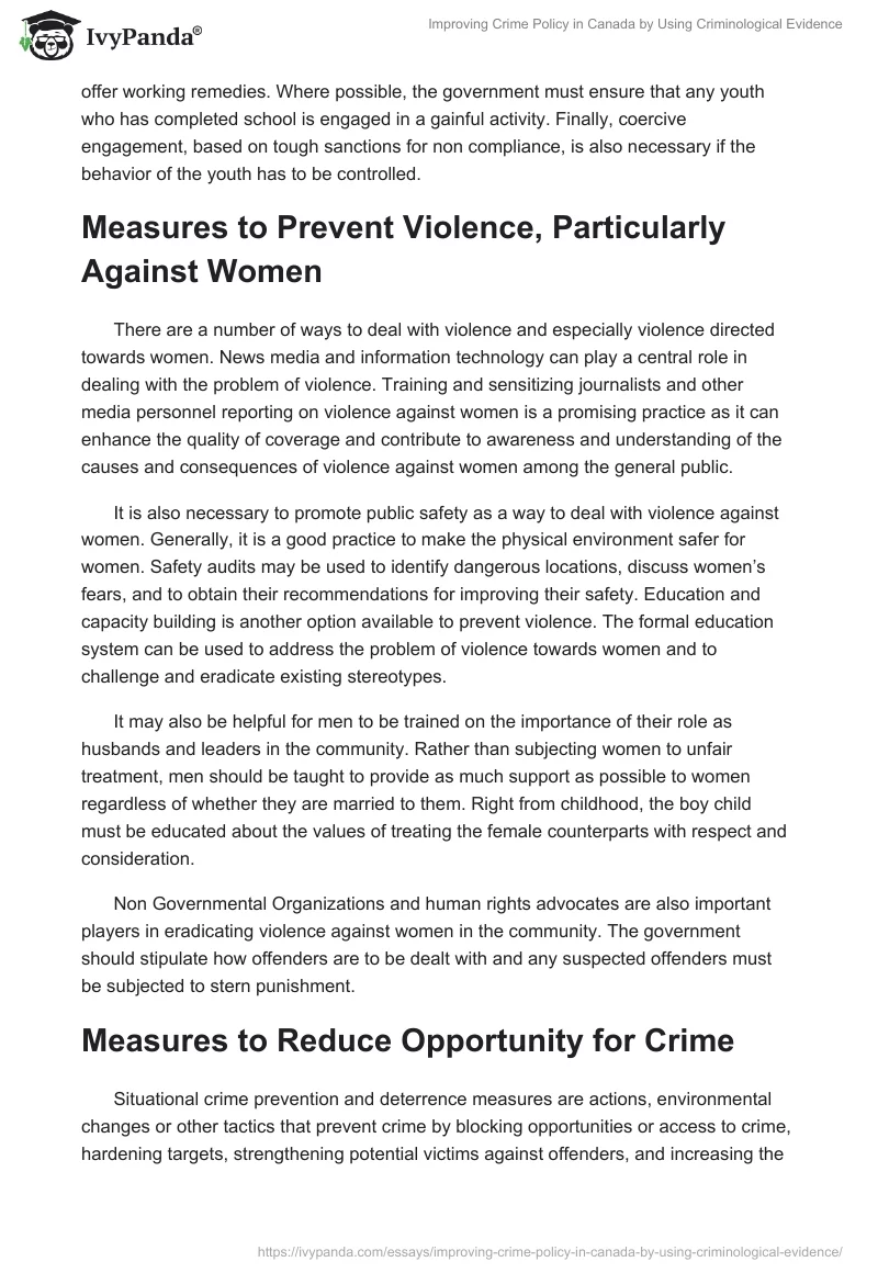 Improving Crime Policy in Canada by Using Criminological Evidence. Page 3
