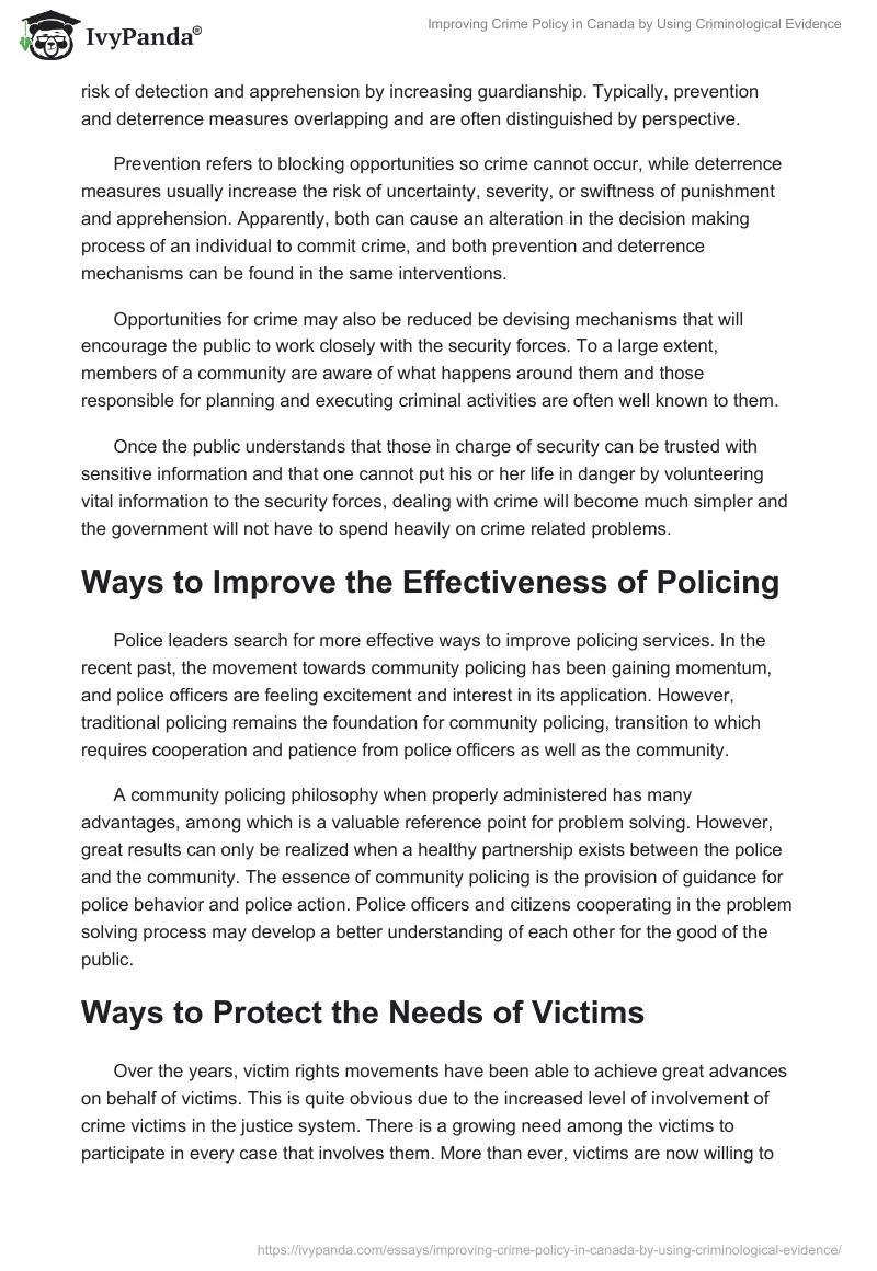 Improving Crime Policy in Canada by Using Criminological Evidence. Page 4