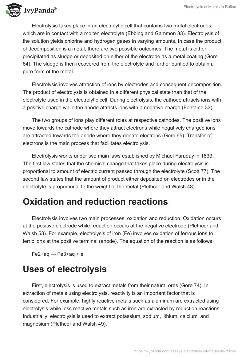 Electrolysis of Metals to Refine. Page 2