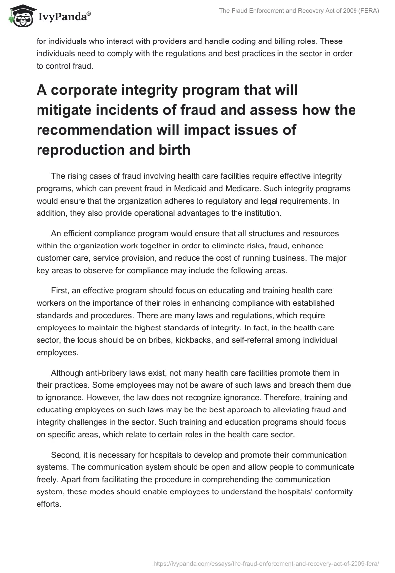 The Fraud Enforcement and Recovery Act of 2009 (FERA). Page 5