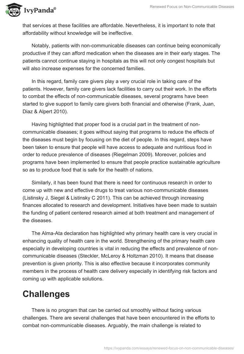 Renewed Focus on Non-Communicable Diseases. Page 4