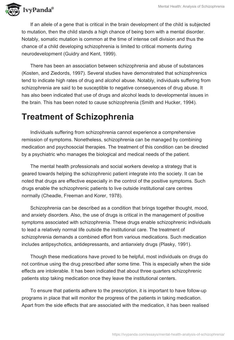 Mental Health: Analysis of Schizophrenia. Page 5