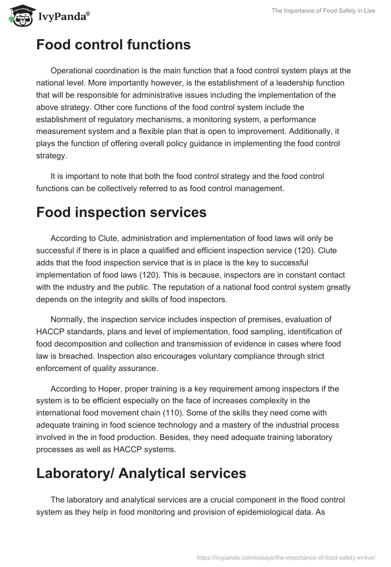 The Importance of Food Safety in Live. Page 3