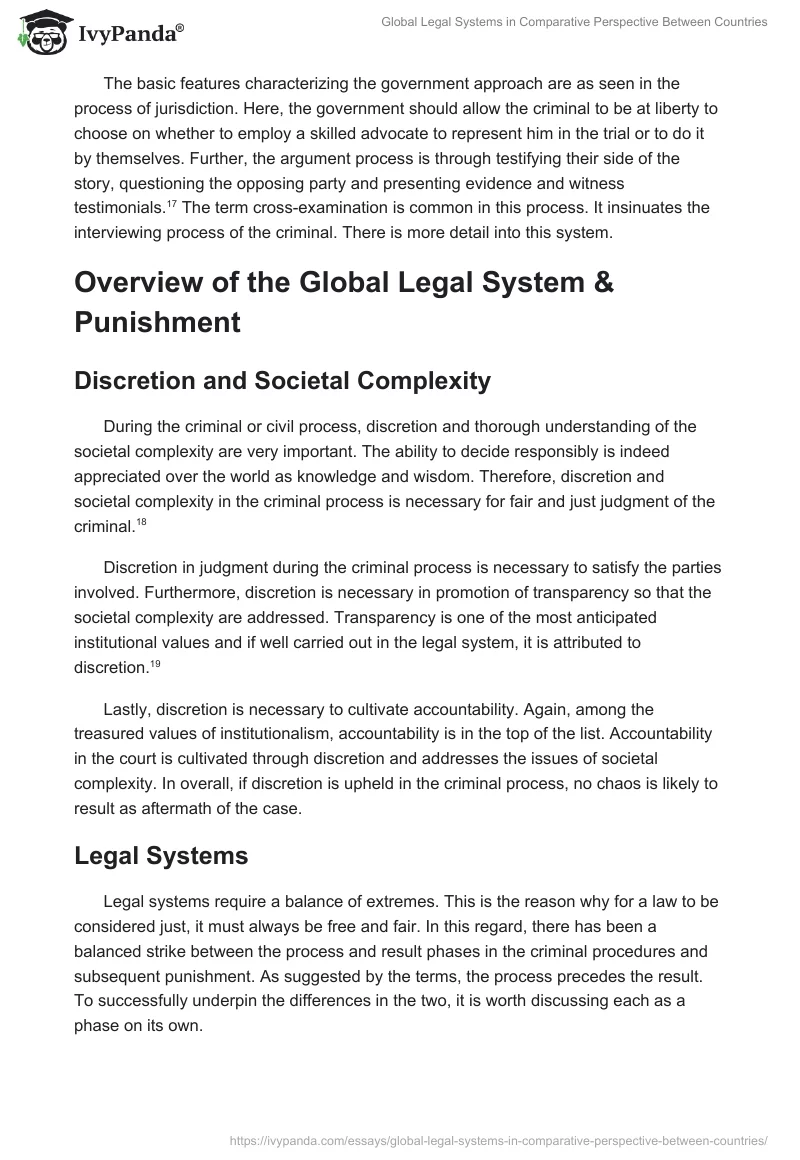 Global Legal Systems in Comparative Perspective Between Countries. Page 5