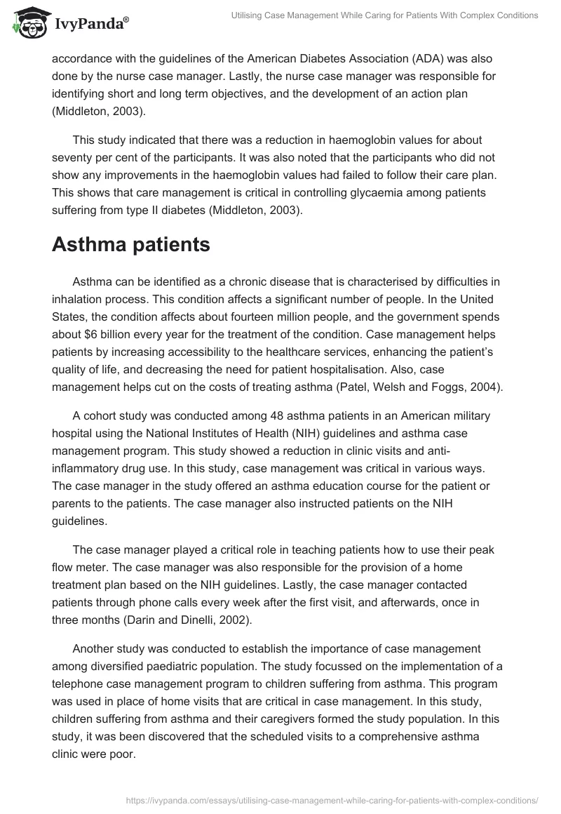 Utilising Case Management While Caring for Patients With Complex Conditions. Page 3