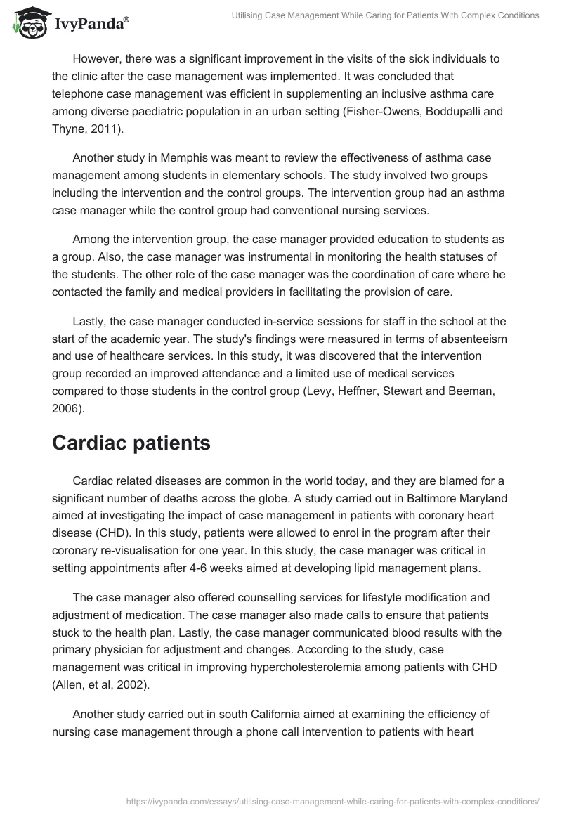 Utilising Case Management While Caring for Patients With Complex Conditions. Page 4