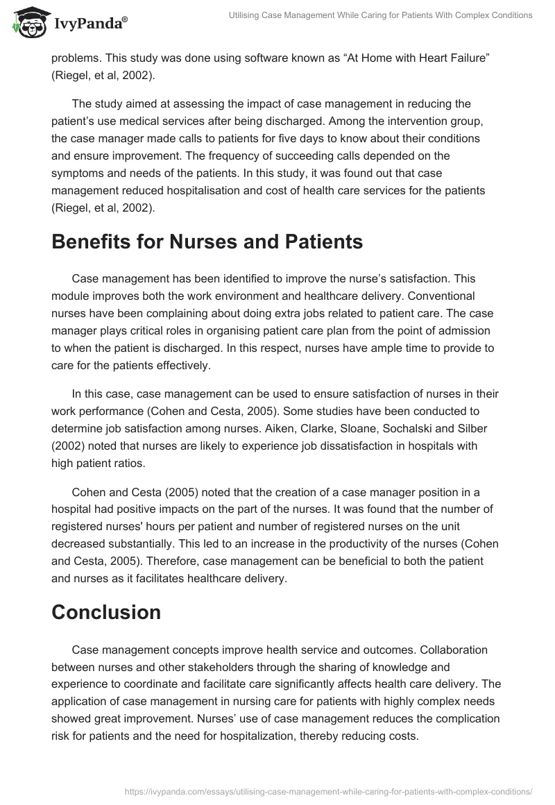 Utilising Case Management While Caring for Patients With Complex Conditions. Page 5