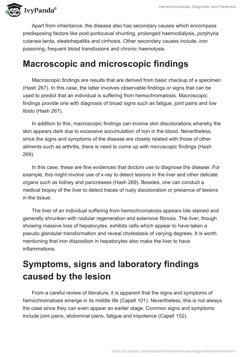 Hemochromatosis: Diagnostic and Treatment. Page 2