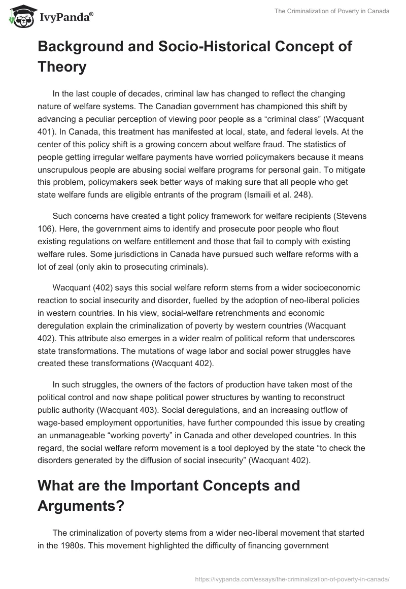 The Criminalization of Poverty in Canada. Page 2