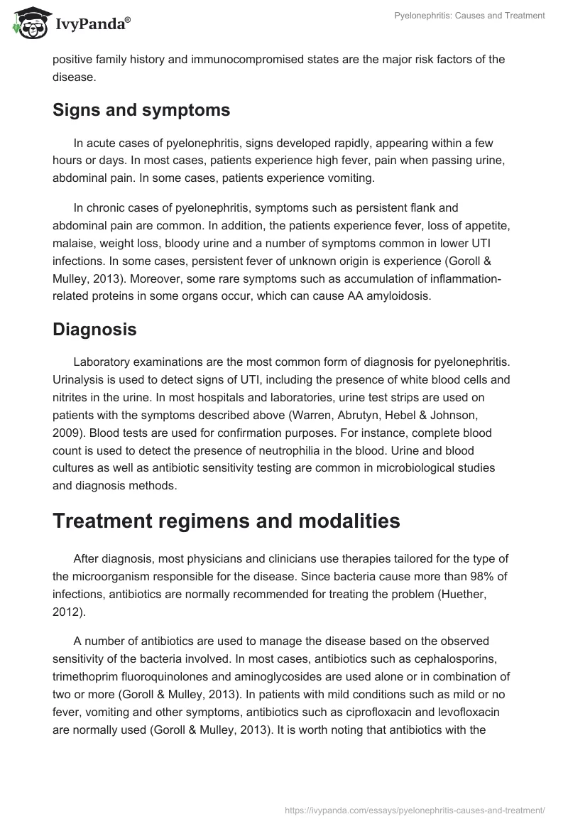 Pyelonephritis: Causes and Treatment. Page 2