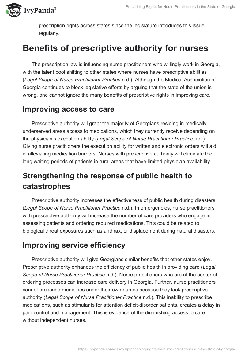Prescribing Rights for Nurse Practitioners in the State of Georgia. Page 3