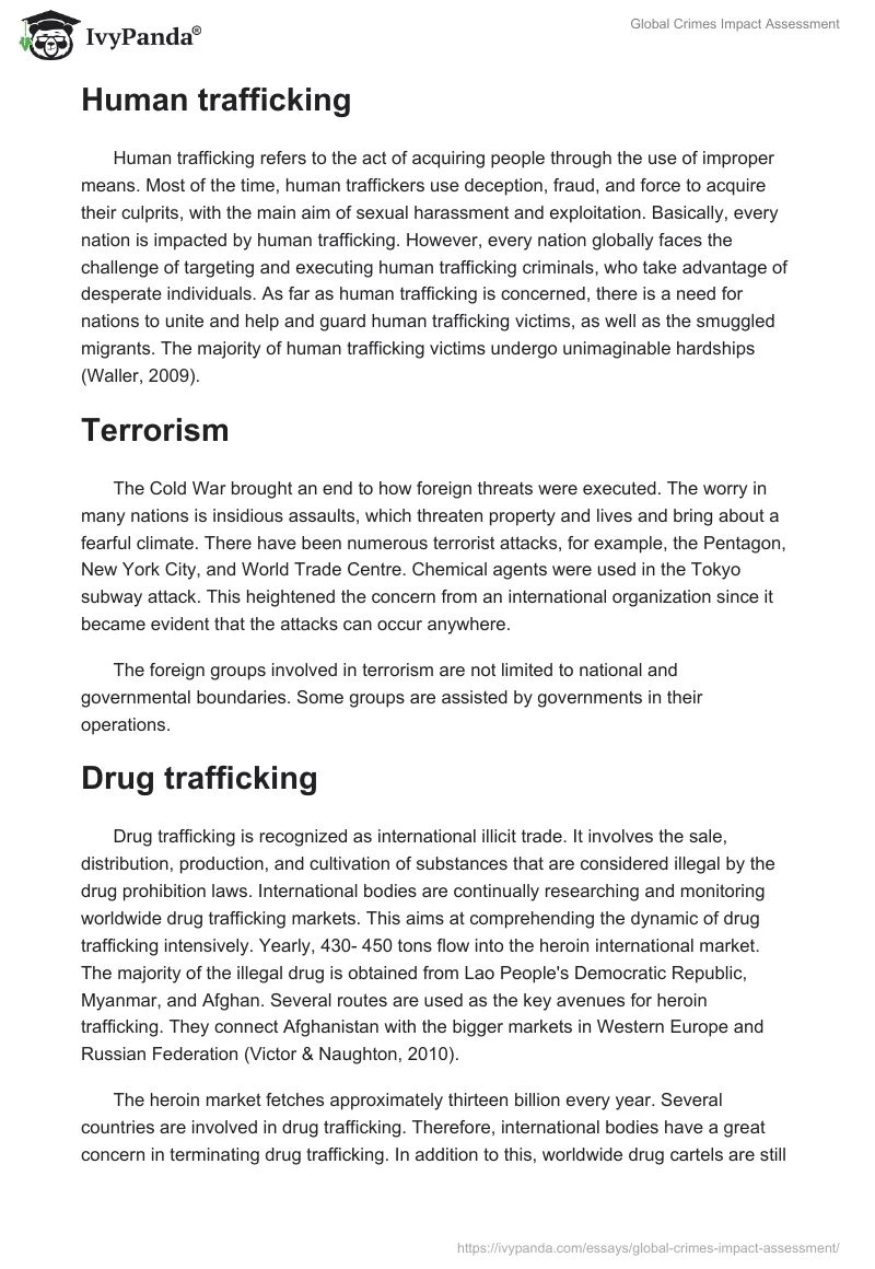 Global Crimes Impact Assessment. Page 2