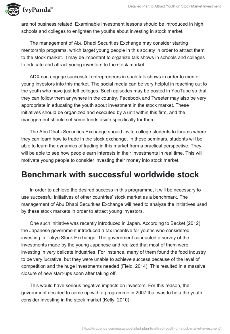 Detailed Plan to Attract Youth on Stock Market Investment. Page 2