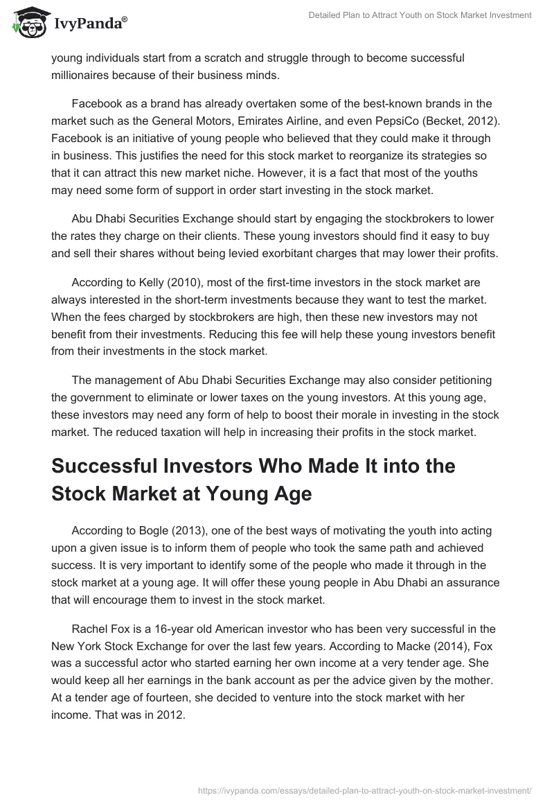 Detailed Plan to Attract Youth on Stock Market Investment. Page 4