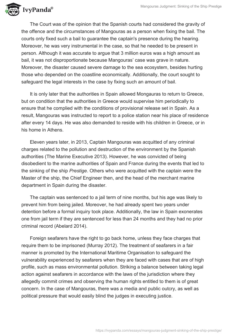 Mangouras Judgment: Sinking of the Ship Prestige. Page 3