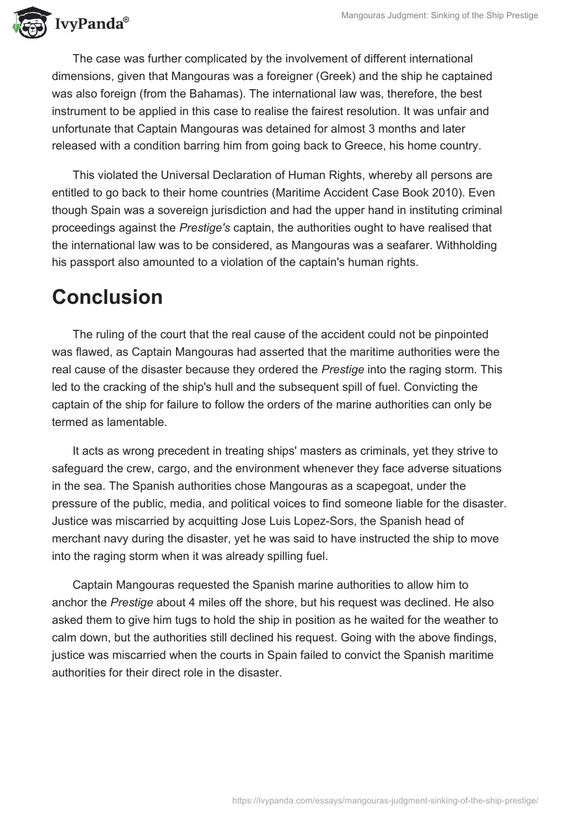 Mangouras Judgment: Sinking of the Ship Prestige. Page 4