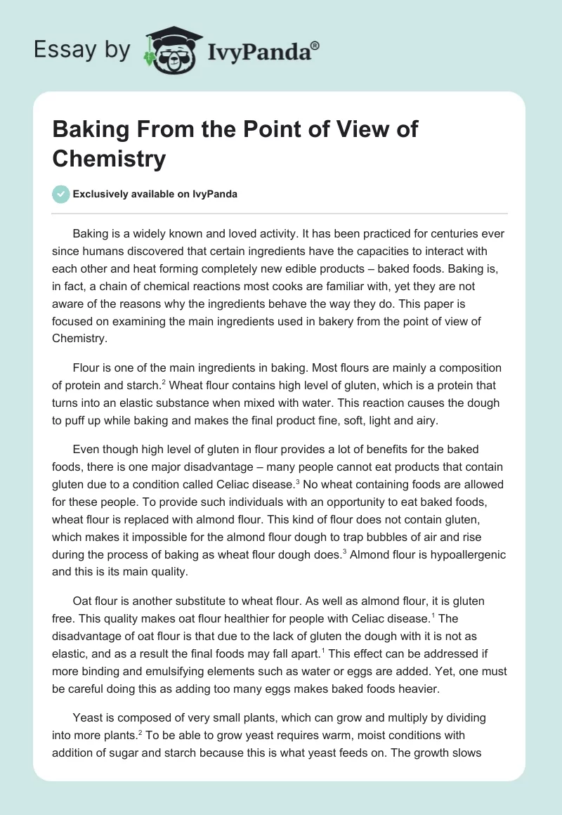 Baking From the Point of View of Chemistry. Page 1