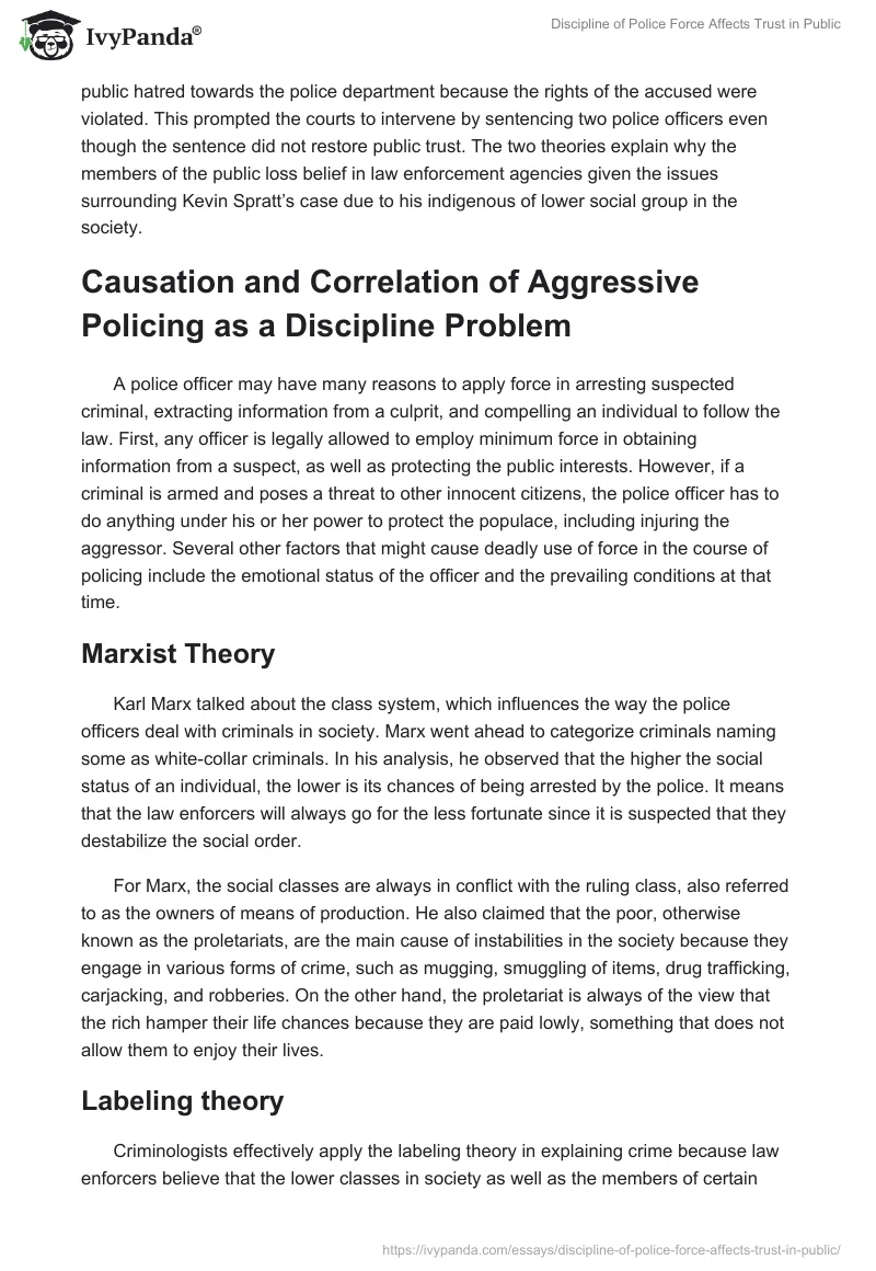 Discipline of Police Force Affects Trust in Public. Page 2