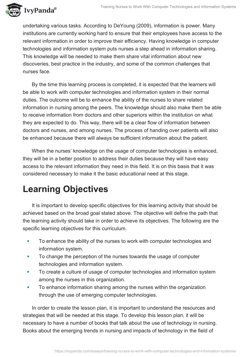 Training Nurses to Work With Computer Technologies and Information Systems. Page 2