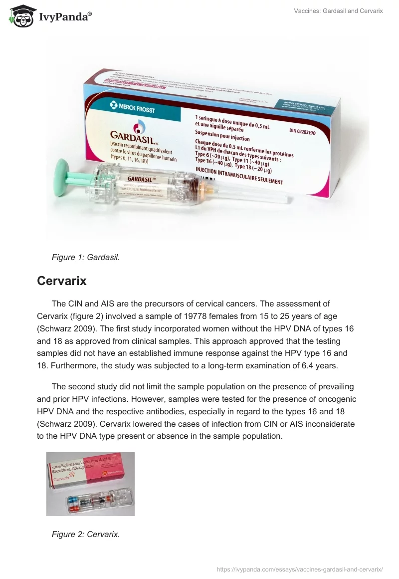 Vaccines: Gardasil and Cervarix. Page 3