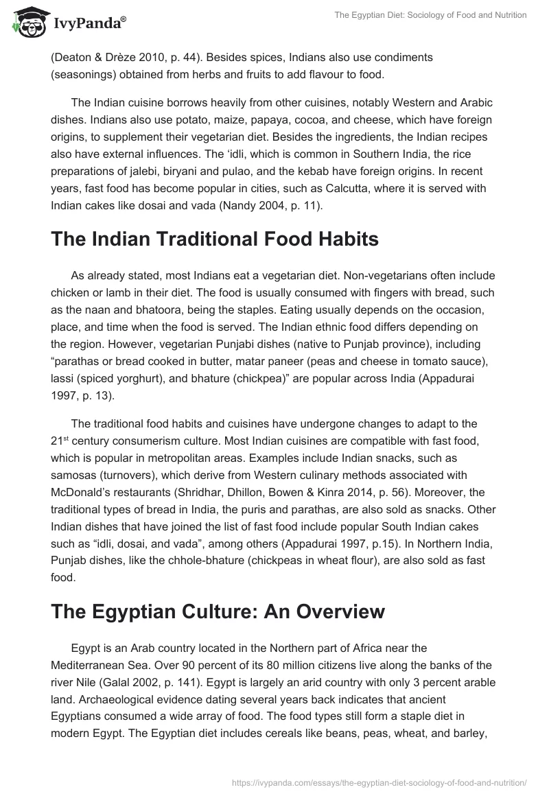 The Egyptian Diet: Sociology of Food and Nutrition. Page 2