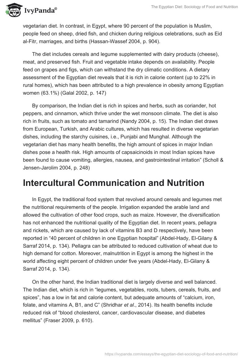 The Egyptian Diet: Sociology of Food and Nutrition. Page 4