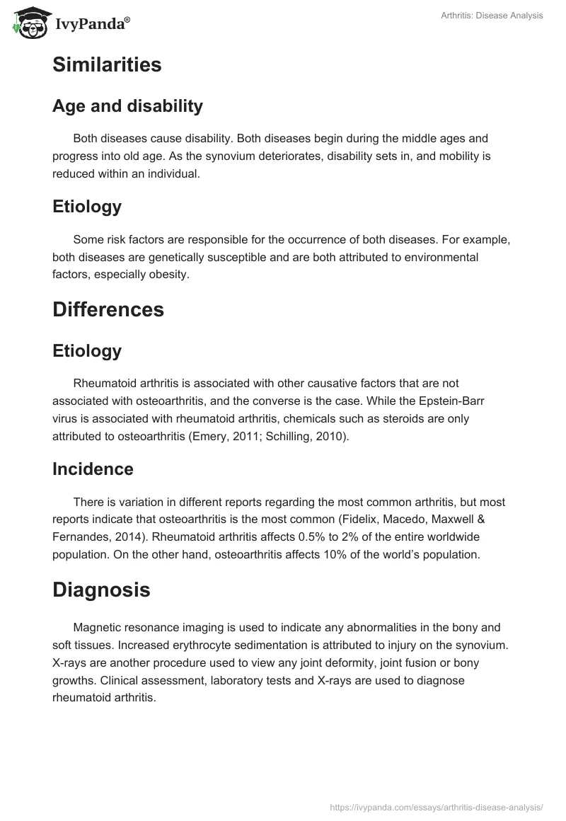 Arthritis: Disease Analysis. Page 3