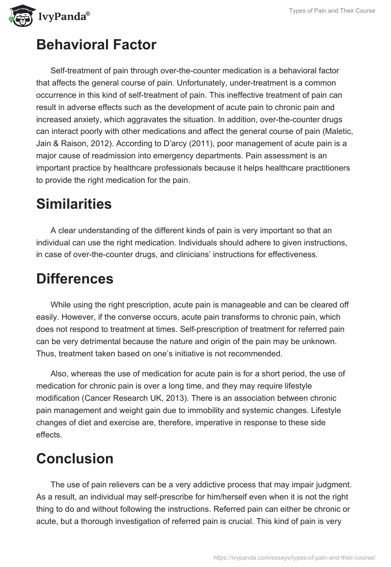 Types of Pain and Their Course. Page 2