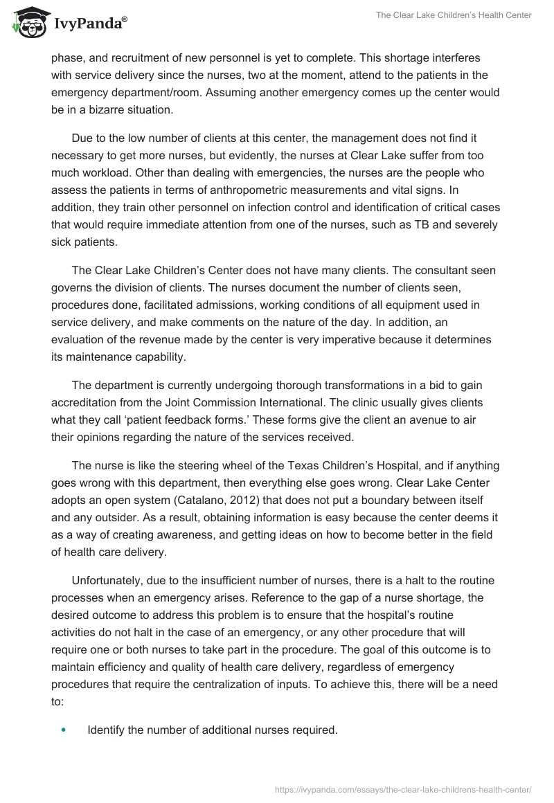 The Clear Lake Children’s Health Center. Page 2