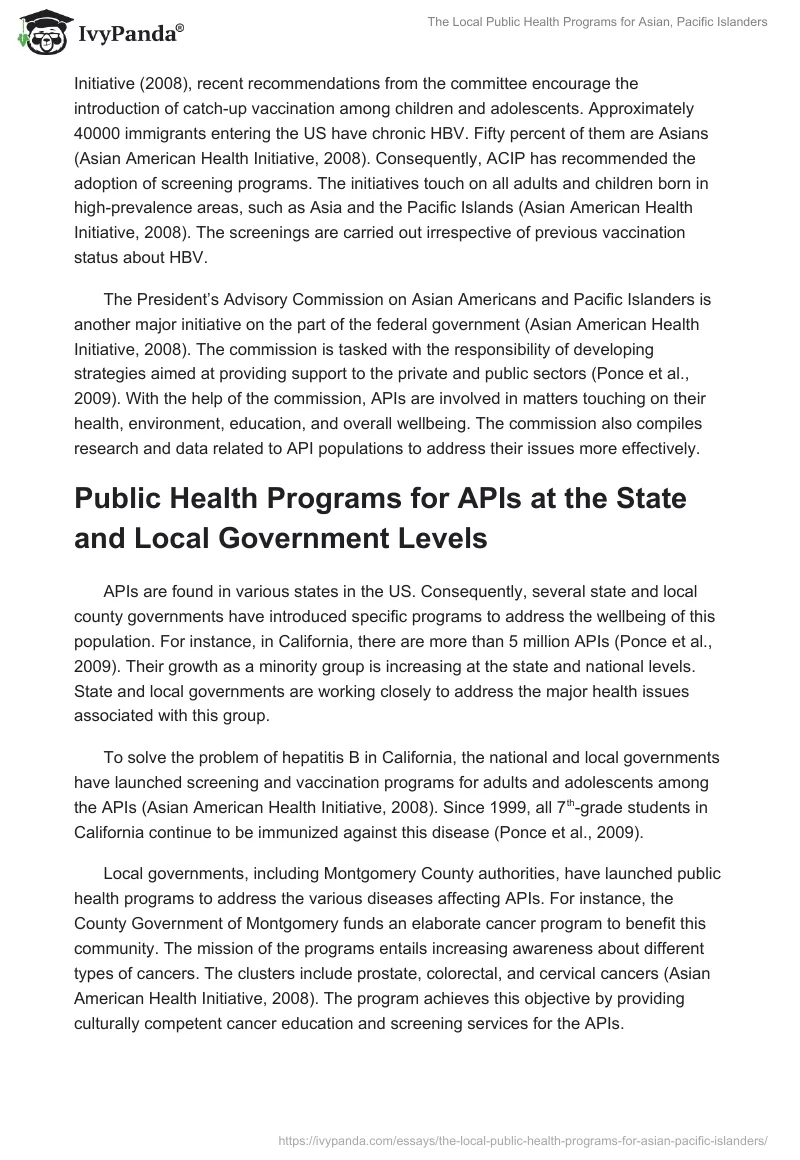 The Local Public Health Programs for Asian, Pacific Islanders. Page 4