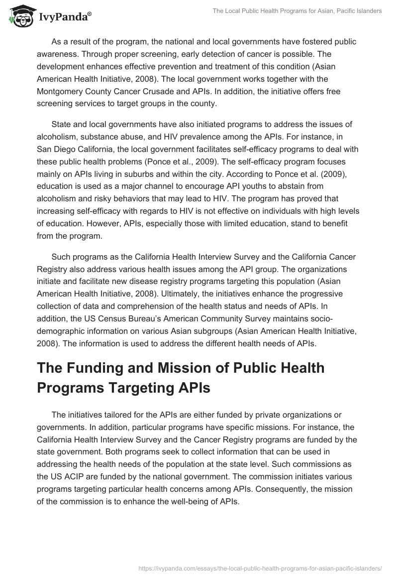 The Local Public Health Programs for Asian, Pacific Islanders. Page 5