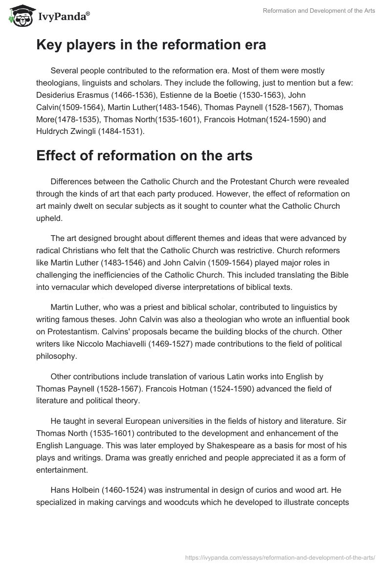 Reformation and Development of the Arts. Page 2