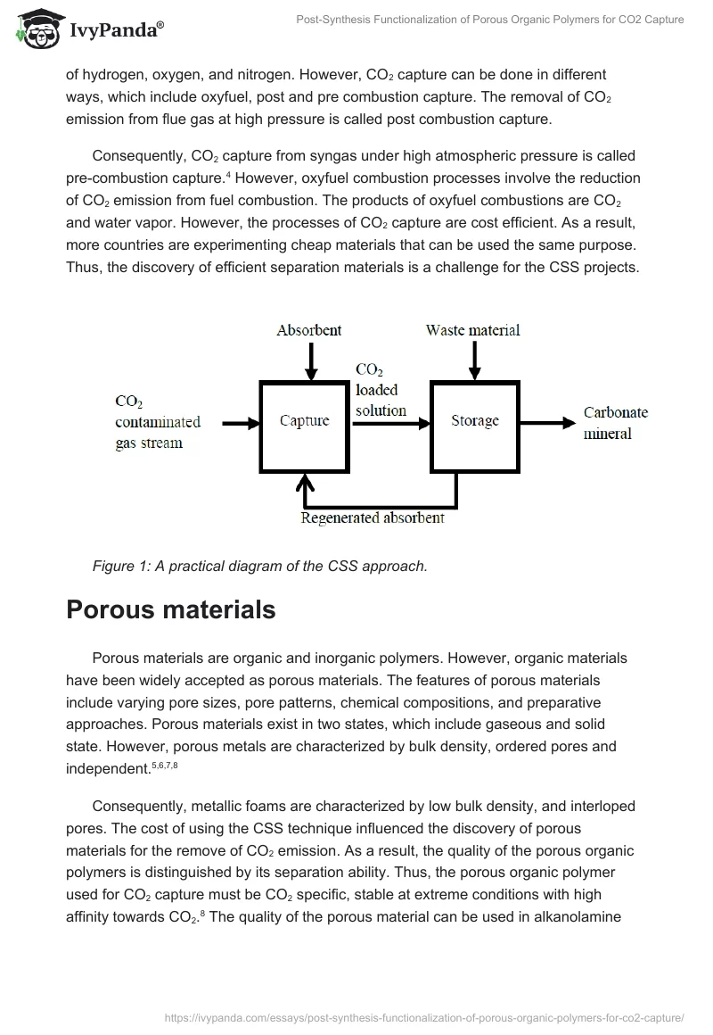Post-Synthesis Functionalization of Porous Organic Polymers for CO2 Capture. Page 2