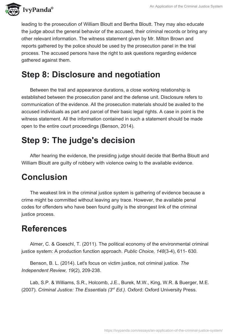 An Application of the Criminal Justice System. Page 5