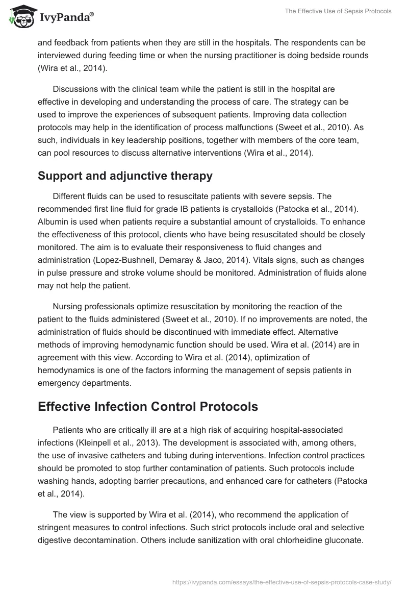 The Effective Use of Sepsis Protocols. Page 4