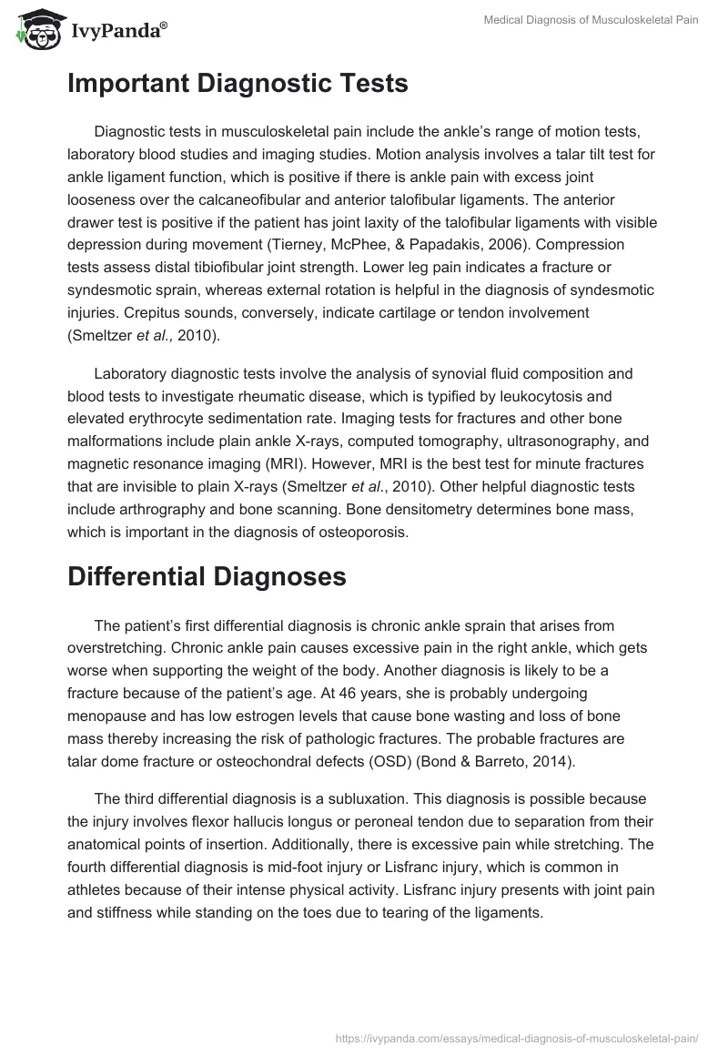 Medical Diagnosis of Musculoskeletal Pain. Page 2
