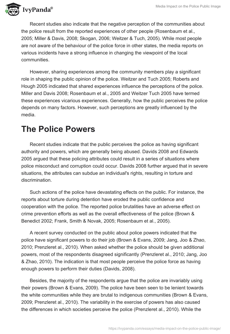 Media Impact on the Police Public Image. Page 3