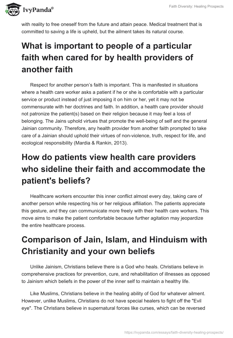 Faith Diversity: Healing Prospects. Page 3