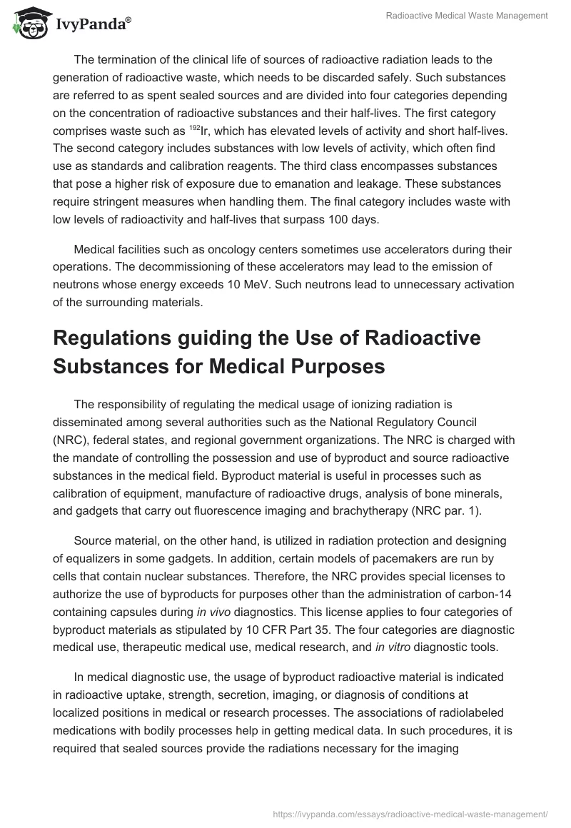 Radioactive Medical Waste Management. Page 3