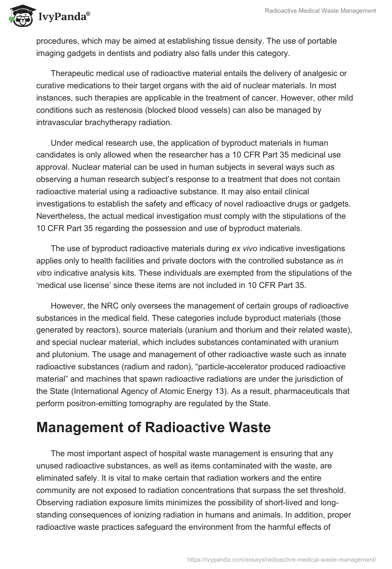 Radioactive Medical Waste Management. Page 4