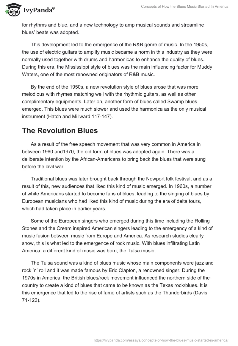 Concepts of How the Blues Music Started In America. Page 4