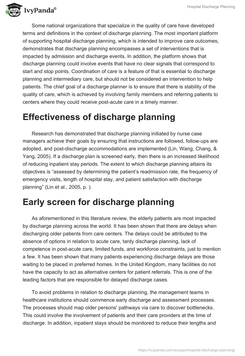Hospital Discharge Planning. Page 3