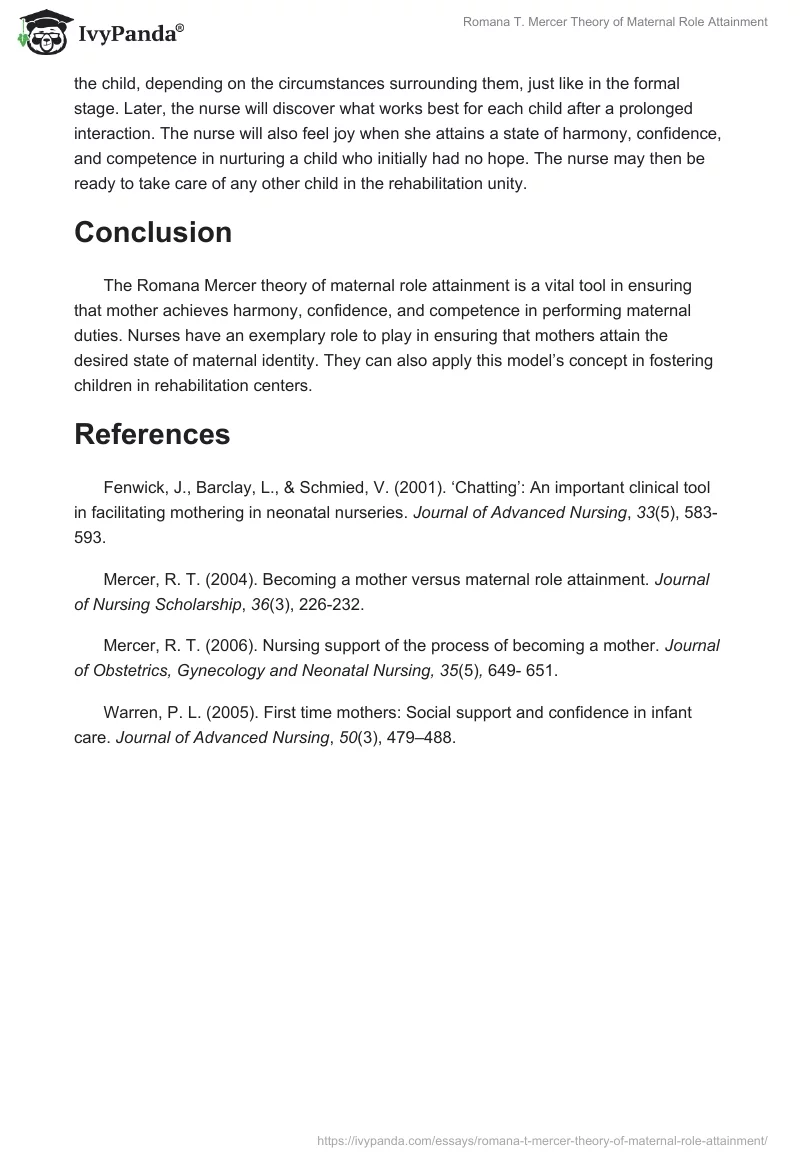 Romana T. Mercer Theory of Maternal Role Attainment. Page 3