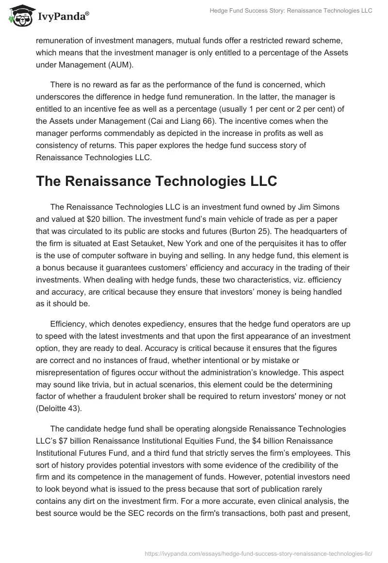 Hedge Fund Success Story: Renaissance Technologies LLC. Page 2