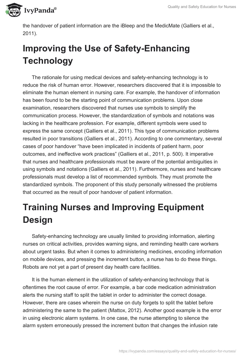 Quality and Safety Education for Nurses. Page 2